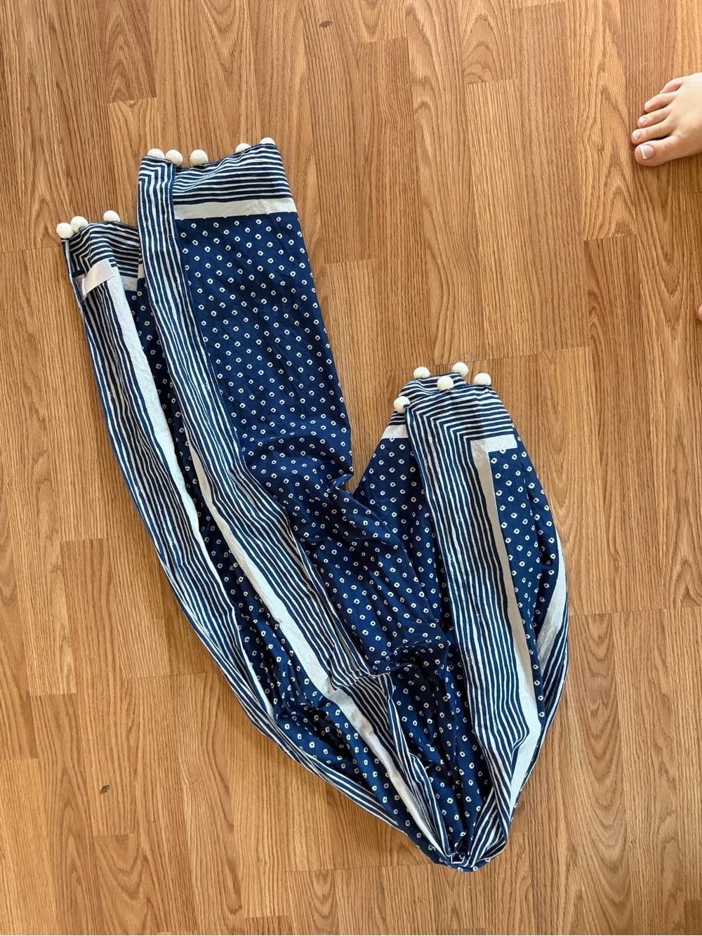 Navy Polka Dot Scarf
